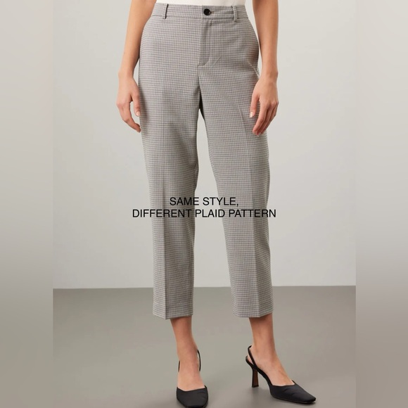 Club Monaco Borrem grey and white plaid checked pants size 00 - Picture 1 of 8